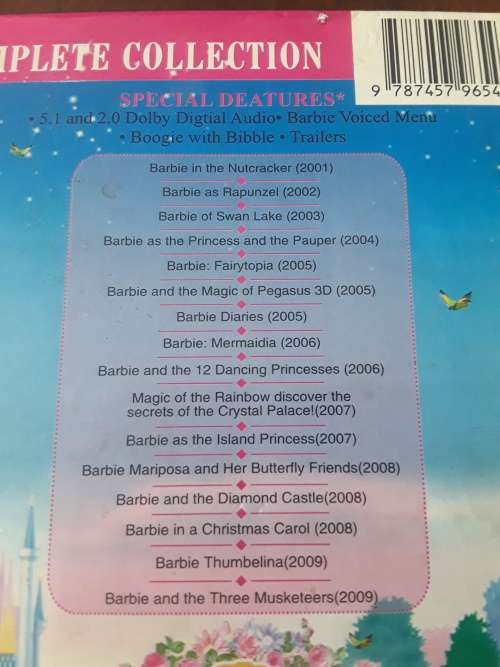 BARBIE COMPLETE DVD COLLECTION (16 DVDS)MINT CONDITION