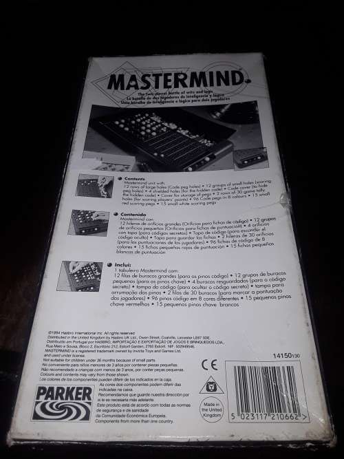 VINTAGE PARKER MASTERMIND 2 PLAYER BATTLE GAME(UNUSED)