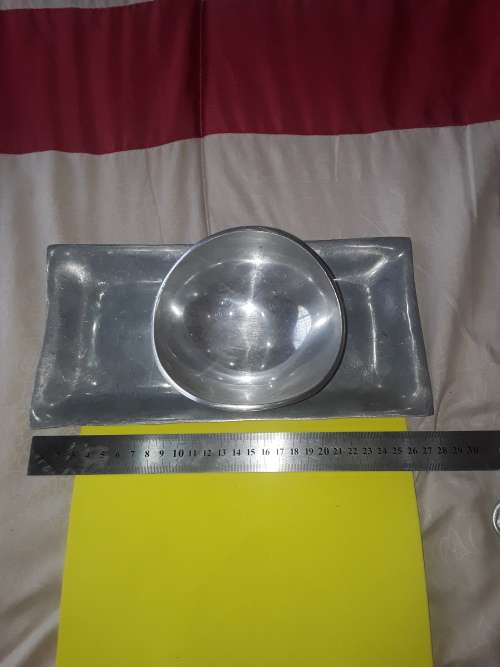 SET OF 3 CAROL BOYES STYLE PEWTER KITCHENWARE