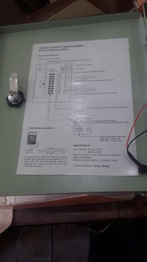 12 VDC,9 OUTPUT SWITCH MODE CCTV POWER SUPPLY