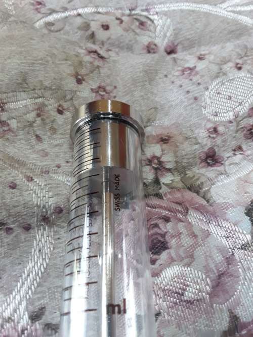 MADE IN SWITZERLAND VINTAGE ORIGINAL RECORD MEDICAL 20ML SYRINGE (UNUSED IN ORIGINAL WRAPPING)