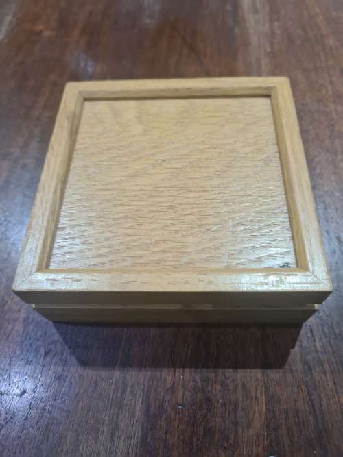 VINTAGE BRASS 15 NUMBER SLIDING PUZZLE GAME IN WOODEN BOX