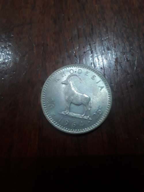RHODESIA 1964 25c COIN