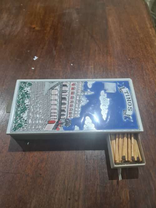 TINOS BOX AND MATCHBOX VINTAGE PRAYER ITEM