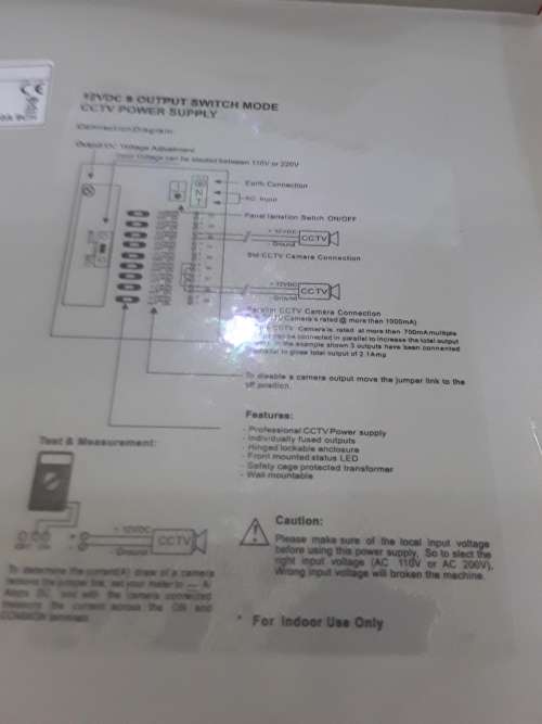 12 VDC,9 OUTPUT SWITCH MODE CCTV POWER SUPPLY