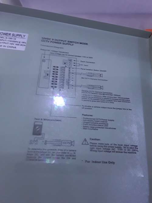 12 VDC ,9 OUTPUT SWITCH MODE CCTV POWER SUPPLY