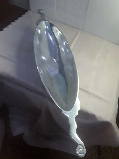 CAROL BOYES STYLE PEWTER BOAT SHAPED SERVER(70cm length and 8cm deep)