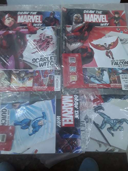 DRAW THE MARVEL WAY(10 ISSUES, CHARACTERS)INCLUDES A MARVEL BACKBOARD AND 32 PIECES STATIONARY