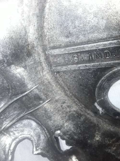 SOLID BRASS VINTAGE ANGEL CANDLEHOLDER (MARBLE ON BRASS STAND)35CM HEIGHT-HAS MARKINGS