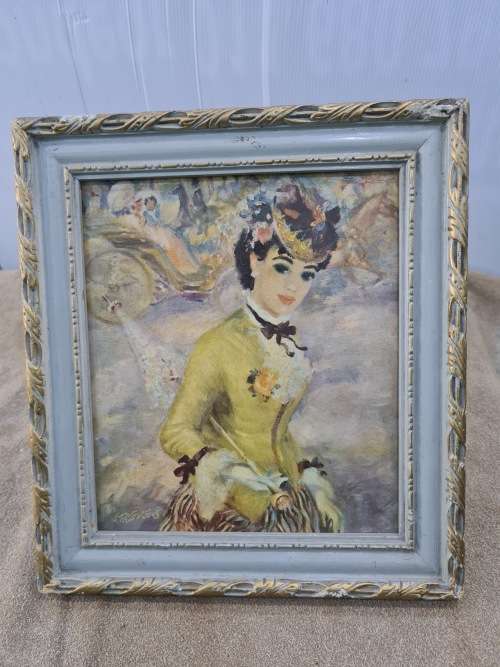 VINTAGE LADY PAINTING (OIL ON BOARD)SIGNED S.TREVENS-22 X 26CM
