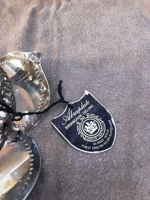 VINTAGE BIRMINGHAM ENGLANS FINEST ENGLISH SILVERPLATED WARE WITH TAG(UNUSED)