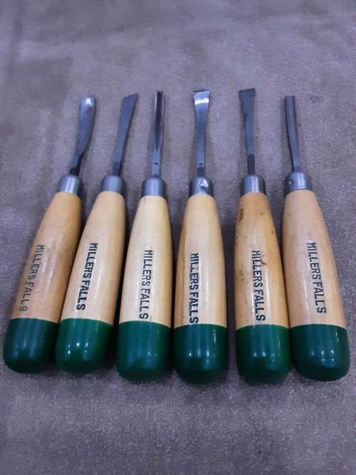 COMPLETE SET OF 6 MILLERS FALLS ANTIQUE TOOLS
