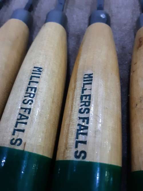 COMPLETE SET OF 6 MILLERS FALLS ANTIQUE TOOLS