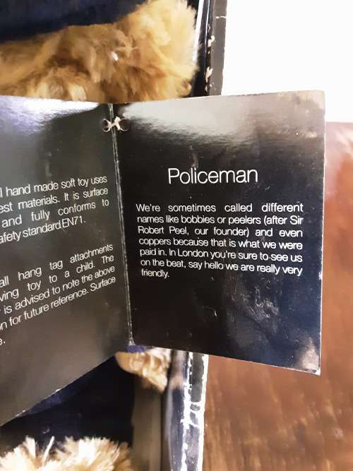 OR8GINAL VINTAGE ER POLICEMAN TEDDY BEAR BY KEEL TOYS