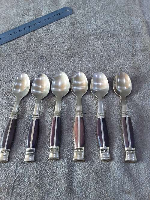 SET OF 6 BRASS TEASPOONS (MADE IN THAILAND)