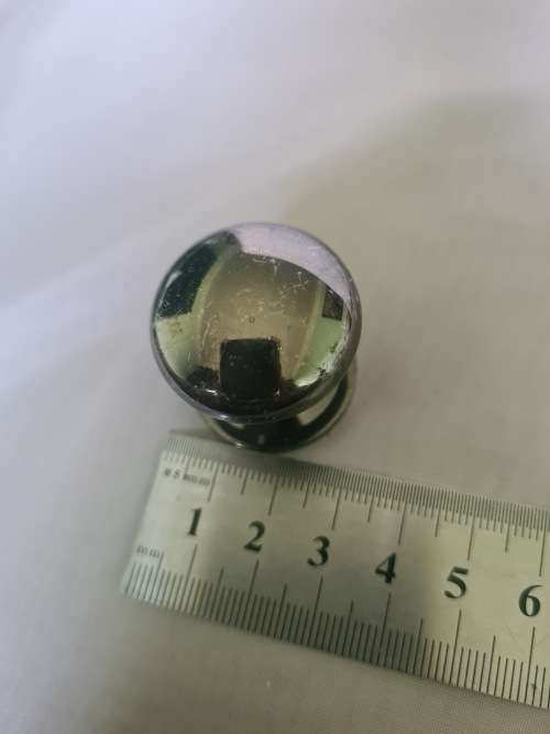 SET OF 6 HEAVY METAL MIRROR FINISHED FURNITURE KNOBS