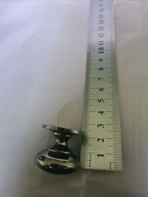 SET OF 6 HEAVY METAL MIRROR FINISHED FURNITURE KNOBS