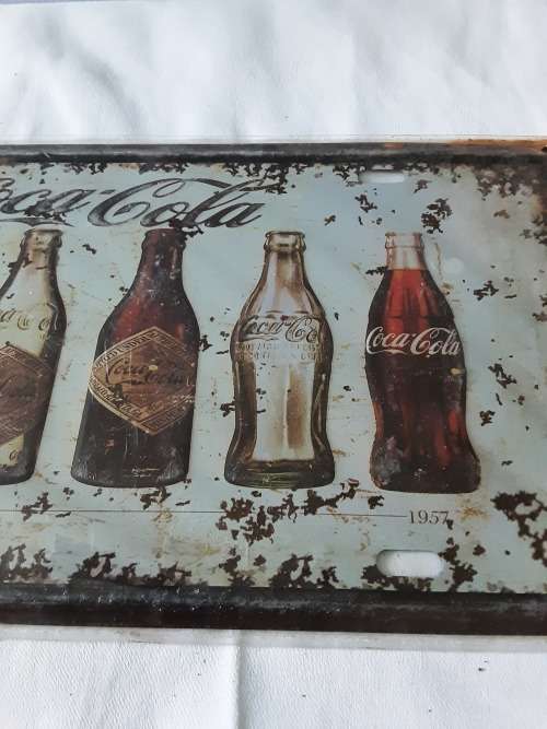 VINTAGE LOOK COCA COLA METAL SIGN(30 X 15CM)1899 to 1957