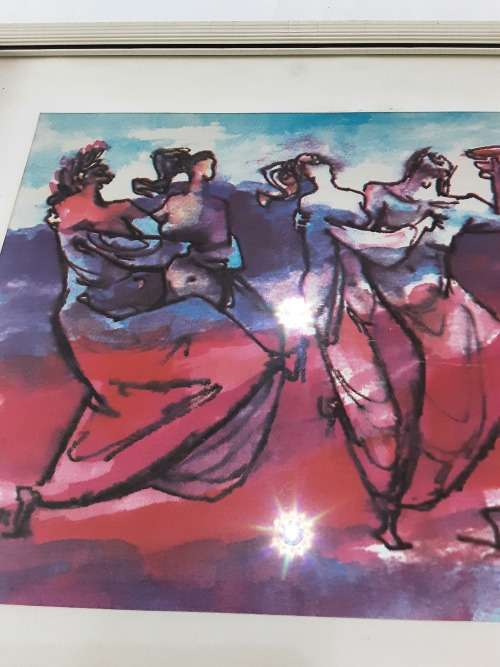 SIGNED PAINTING ART IN FRAMED GLASS(35 x 25cm)