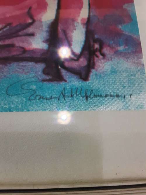 SIGNED PAINTING ART IN FRAMED GLASS(35 x 25cm)