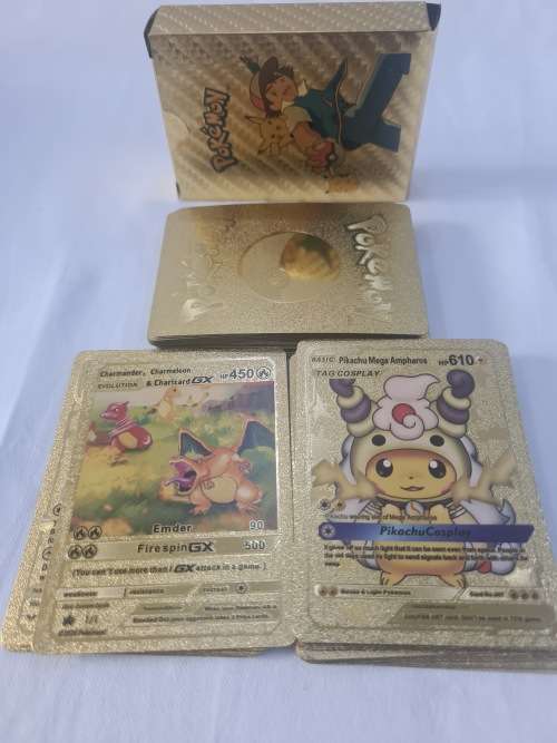 PACK OF 55 POKEMON METALLIC GOLD  CARDS