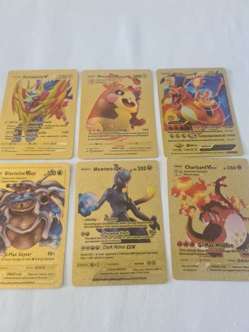 PACK OF 55 POKEMON METALLIC GOLD  CARDS