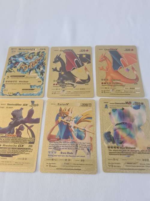 PACK OF 55 POKEMON METALLIC GOLD  CARDS
