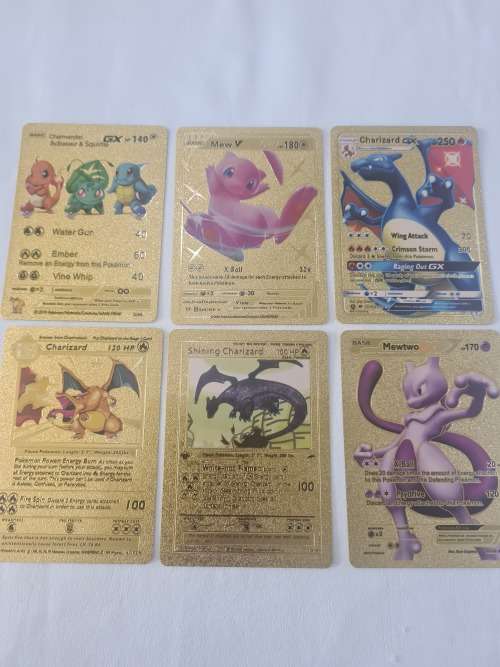 PACK OF 55 POKEMON METALLIC GOLD  CARDS