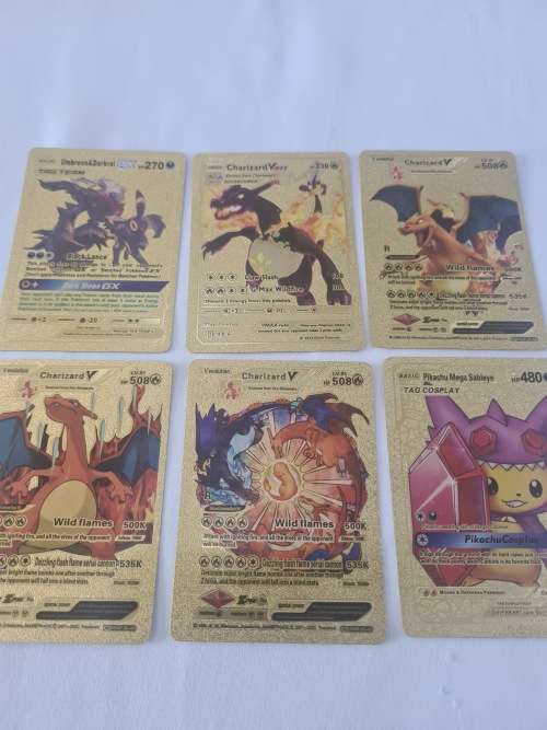 PACK OF 55 POKEMON METALLIC GOLD  CARDS