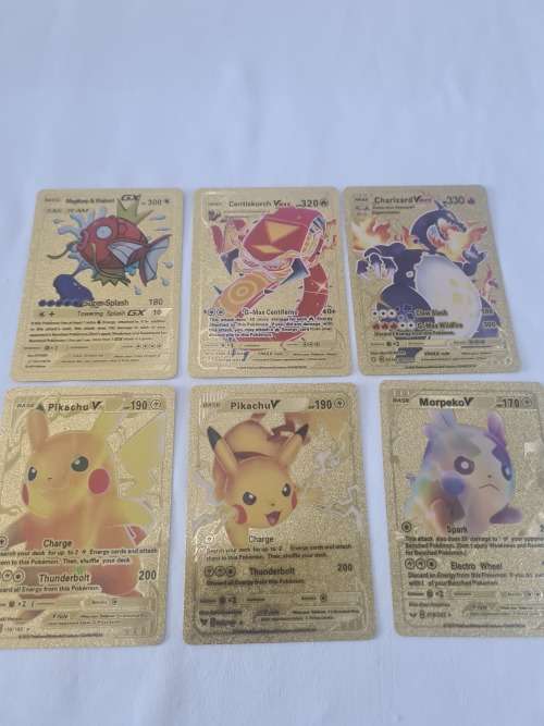 PACK OF 55 POKEMON METALLIC GOLD  CARDS