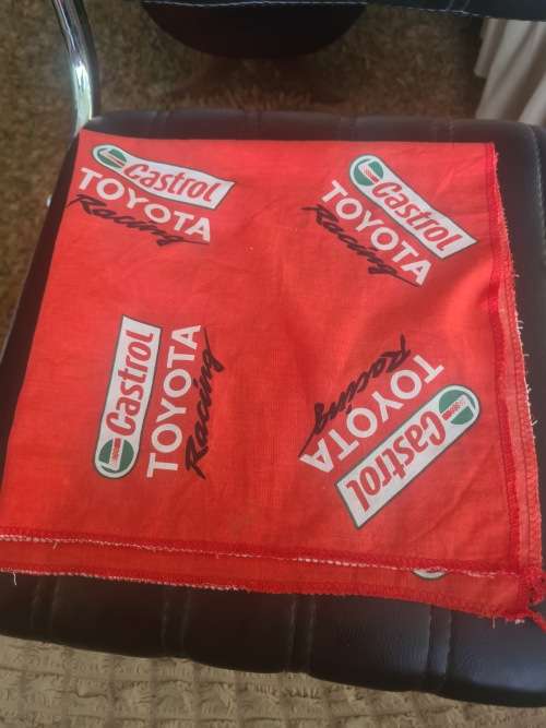 VINTAGE CASTROL TOYOYA COTTON CLOTH (54 x 54cm)
