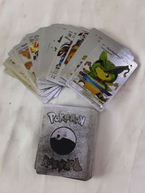 POKÉMON PACK OF 55 METALLIC SILVER CARDS