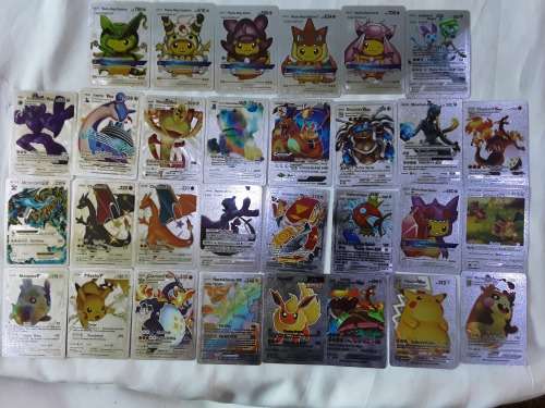POKÉMON PACK OF 55 METALLIC SILVER CARDS