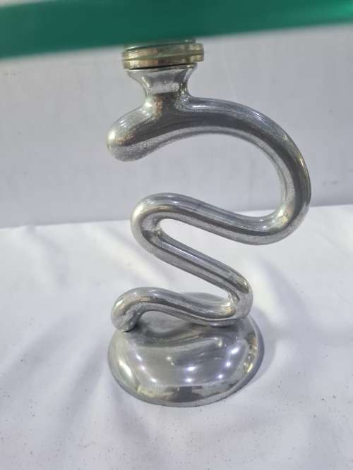 PEWTER BASE CAROL BOYES STYLE ROUND GLASS SIDE TABLE(20CM HEIGHT, 30CM DIAMETER)READ DESCRIPTION