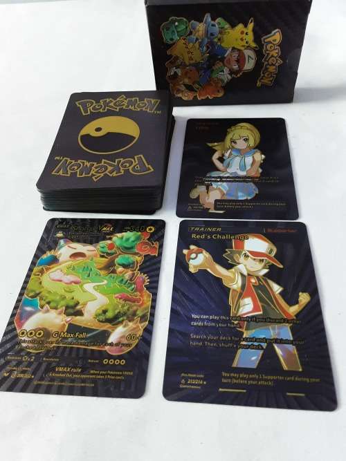 PACK OF 55 BLACK METALLIC POKEMAN CARDS