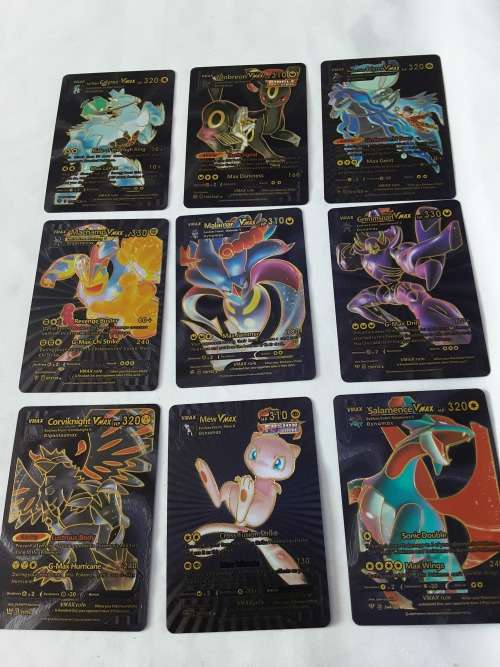 PACK OF 55 BLACK METALLIC POKEMAN CARDS