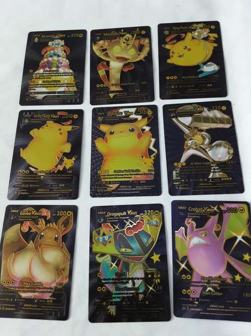 PACK OF 55 BLACK METALLIC POKEMAN CARDS