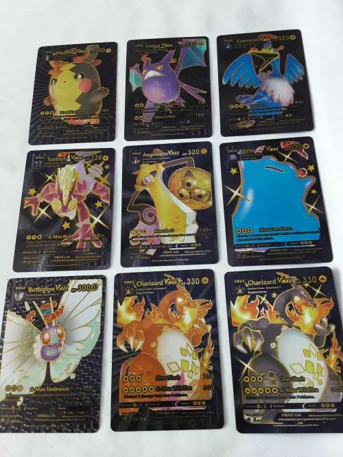 PACK OF 55 BLACK METALLIC POKEMAN CARDS