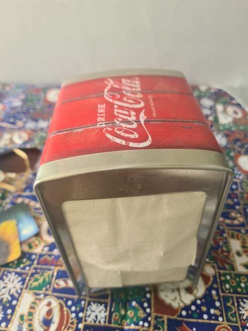 COCA COLA FRIDGE SHAPE METAL SERVIETTE DISPENSER