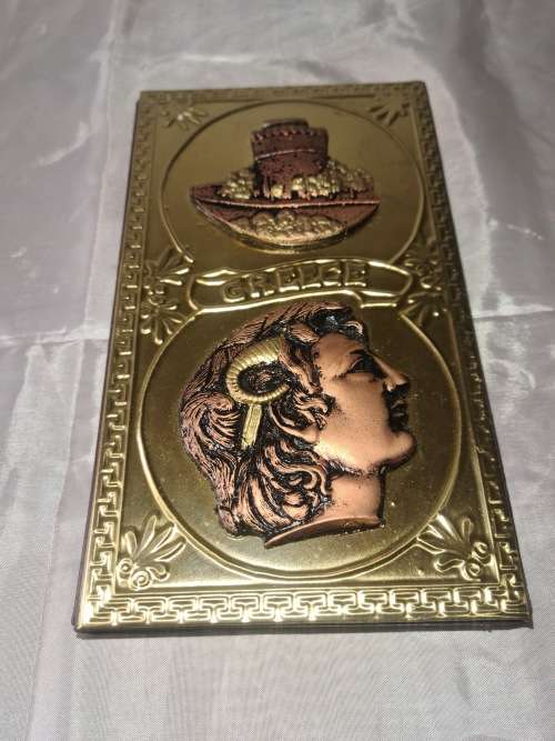 VINTAGE GREECE TELEPHONE BOOK WITH NOTEPAD (UNUSED)TOP METAL COVER