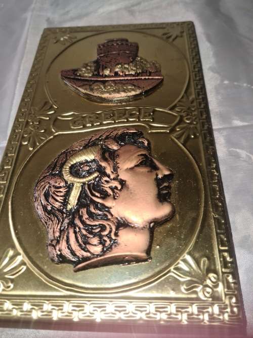 VINTAGE GREECE TELEPHONE BOOK WITH NOTEPAD (UNUSED)TOP METAL COVER