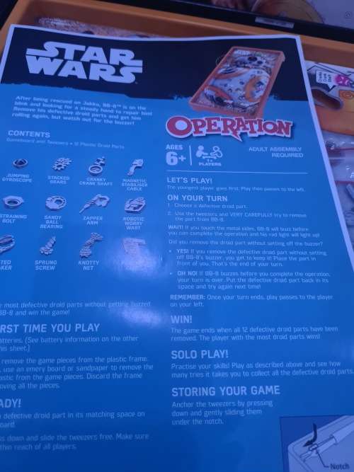STAR WARS OPERATION (HELP REPAIR BB-8)BATTERY OPERATED