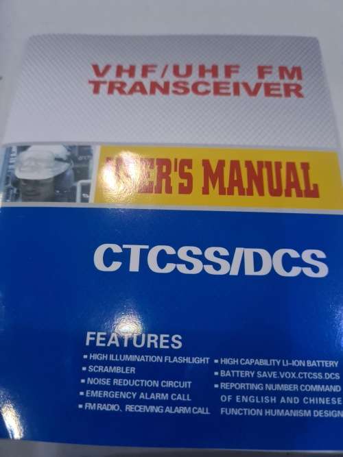 WALKIE TALKIE/VHF/UHF FM TRANSCEIVER