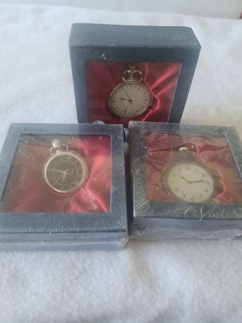 SET OF 3 QUARTZ POCKET WATCHES