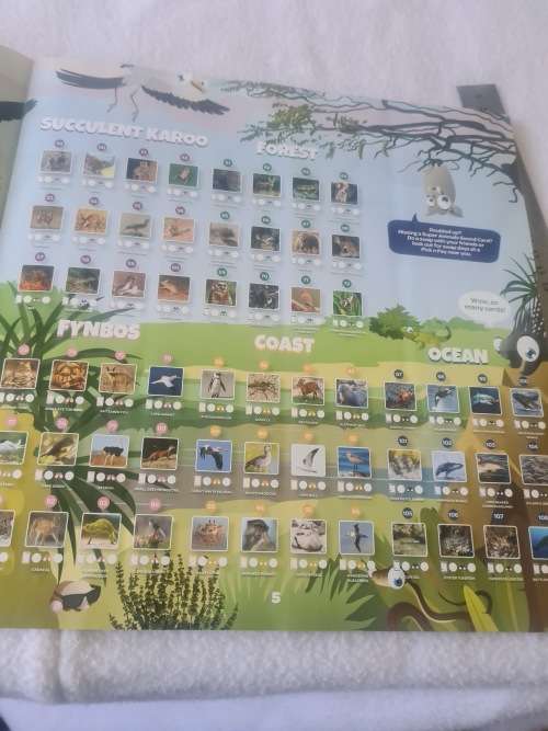 COLLECTORS ALBUM(SA SUPER ANIMALS)WITH COLLECTABLE CARDS-COMPLETED NO.1 TO 108