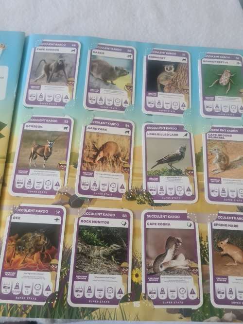 COLLECTORS ALBUM(SA SUPER ANIMALS)WITH COLLECTABLE CARDS-COMPLETED NO.1 TO 108