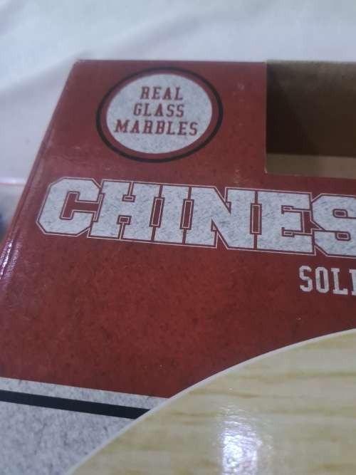 CHINESE CHECKERS WITH SOLID WOOD PLAYING BOARD AND GLASS MARBLES