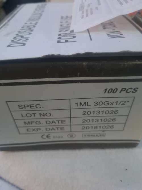 100 PIECE DISPOSABLE INSULIN SYRINGE