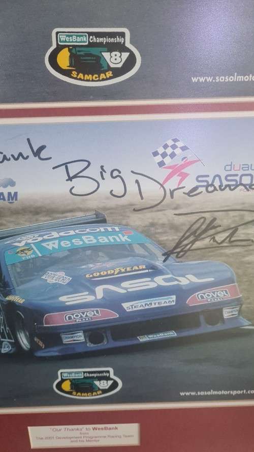 SIGNED RACING FRAME