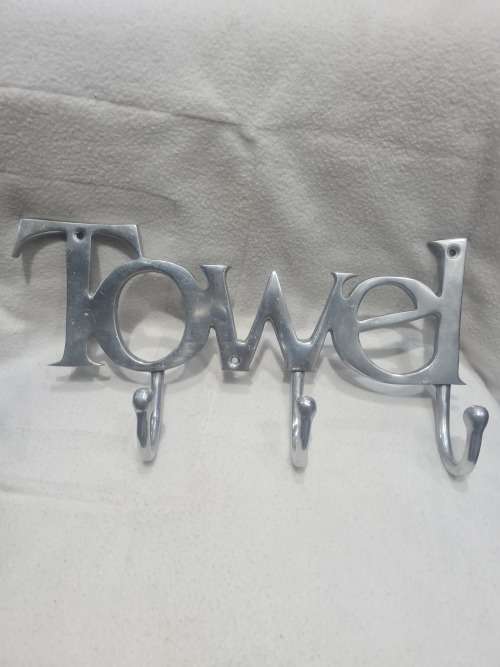 PEWTER WALL HANGING BATHROOM TOWEL  HOOK
